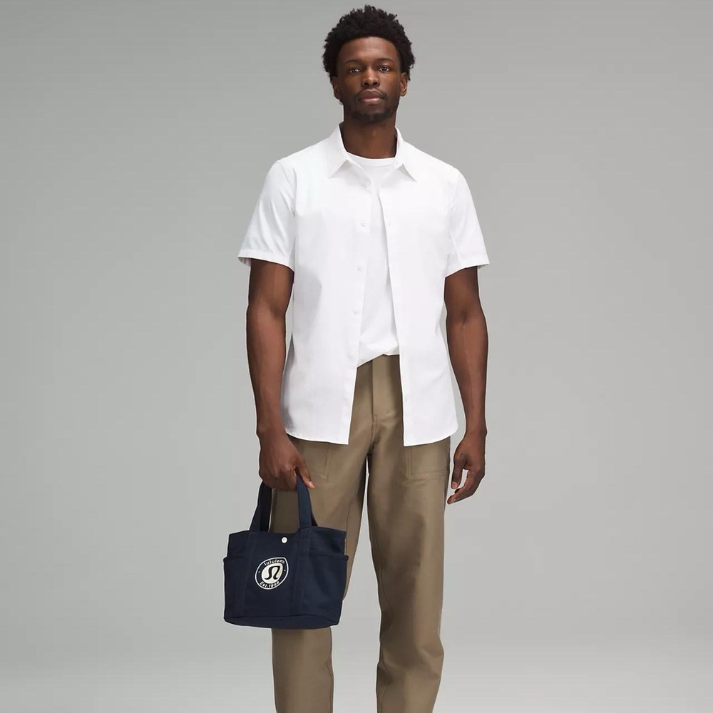 Lululemon Daily Multi-Pocket Mini Canvas Tote Bag 6.5L- True Navy/Bone